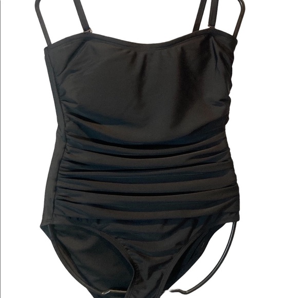 DKNY shirred bandeau bathing suit - Picture 3 of 6